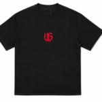 UG Monogram Tee Red – black tee with red UG emblem